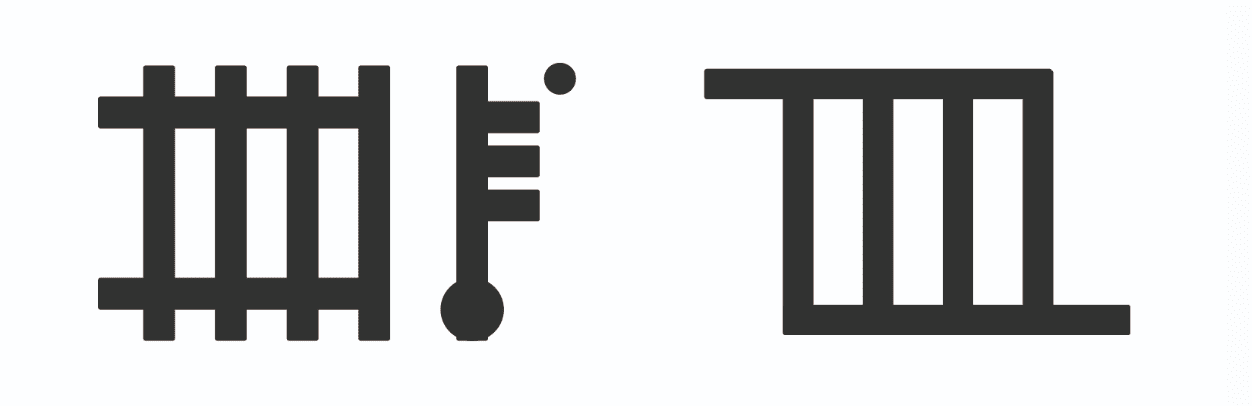 Symbols of radiators often used on boilers to indicate the control for boiler flow temperature