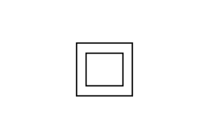  Black bold square within larger square, indicating a device is double insulated.